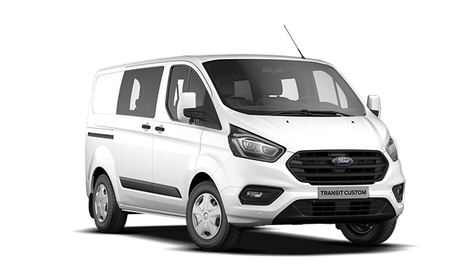 Ford Transit Custom Kastenwagen PKW weiß ¾-Frontansicht
