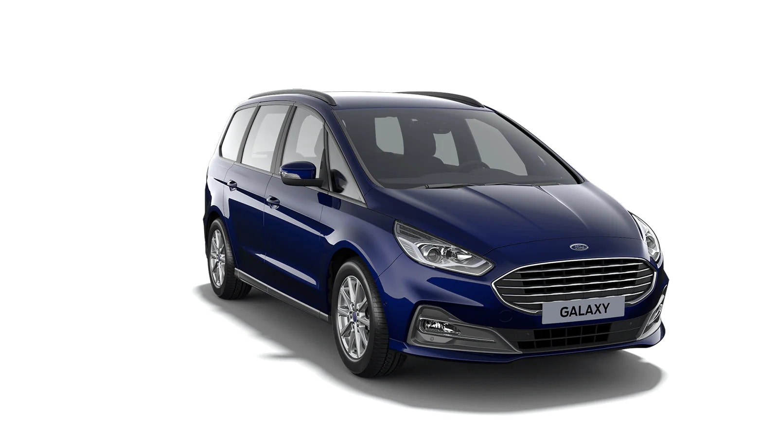 Blue Ford Galaxy Zetec from 3/4 front view