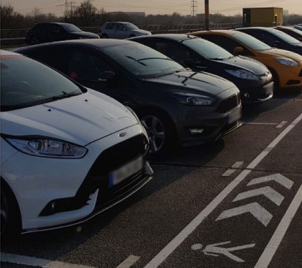 Ford cars parked on a parking lot