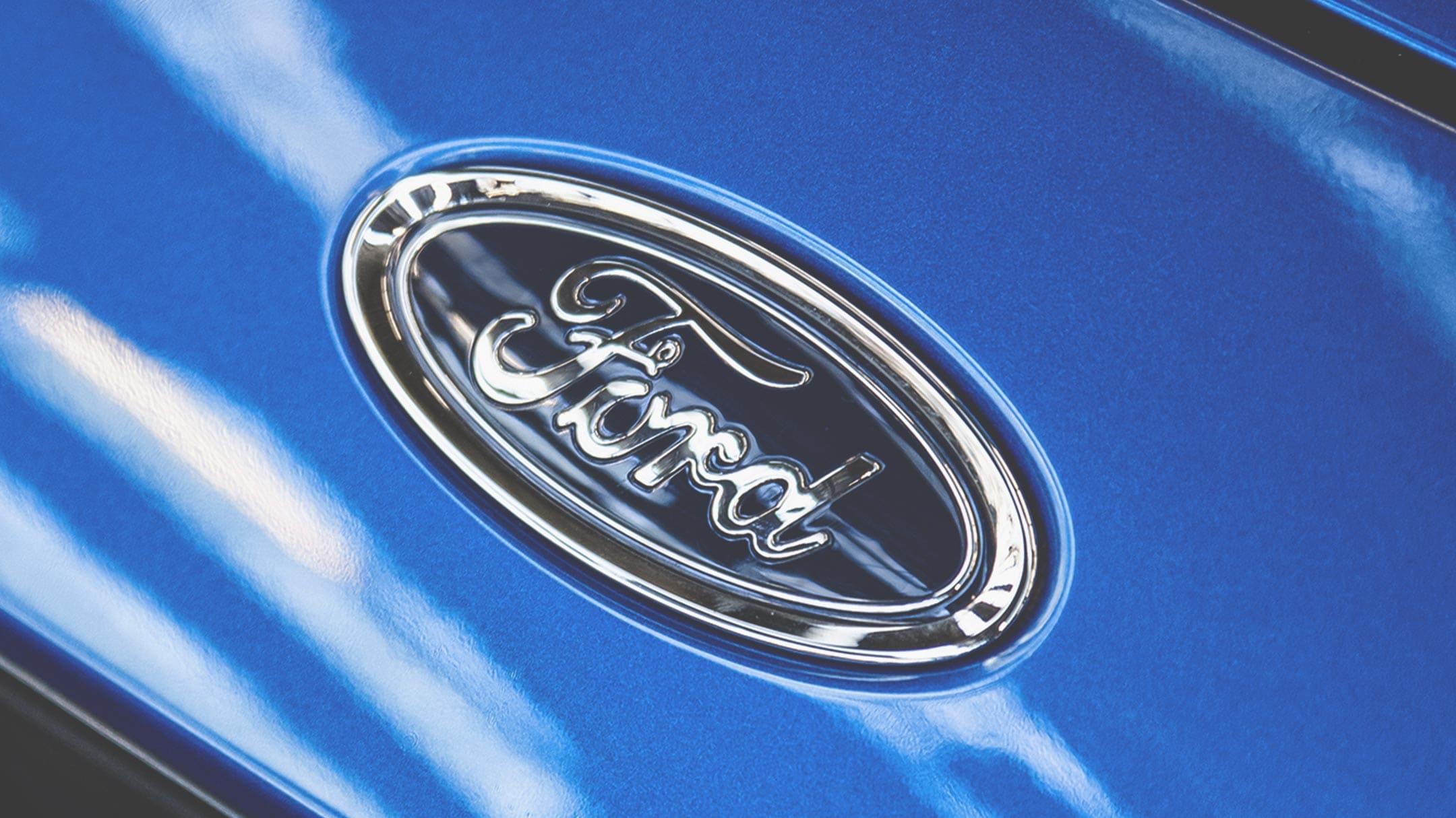 Ford Logo on blue car