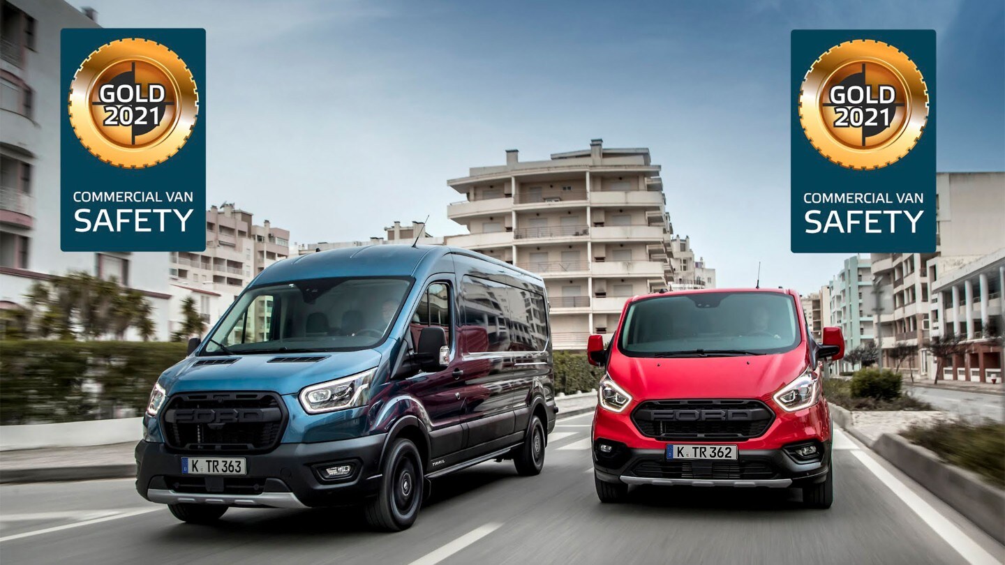 Ford Transit Custom erhält Gold Auszeichnungen für seine Fahrer-Assistenzsysteme