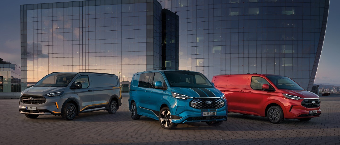 Ford E-Transit Custom in a range of colours