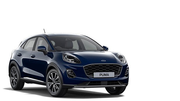 Ford Puma weiss, Sicht von drei Vierteln vorne