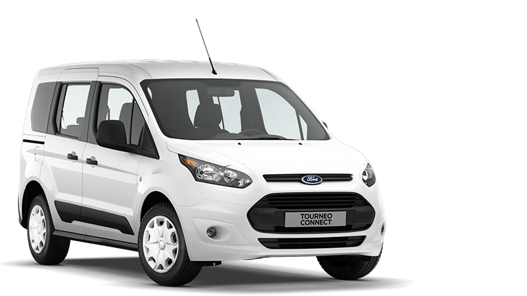 Ford Tourneo Connect weiss, Sicht von drei Vierteln vorne