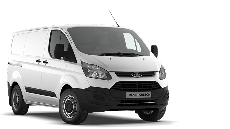 Ford Transit Custom weiss, Sicht von drei Vierteln vorne