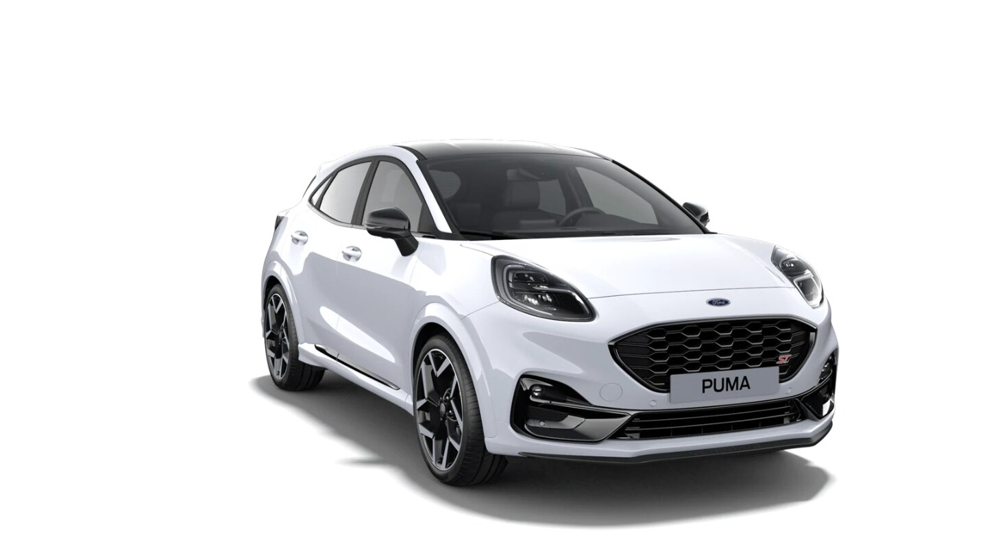 Ford Puma ST X. Dreiviertel-Frontansicht.