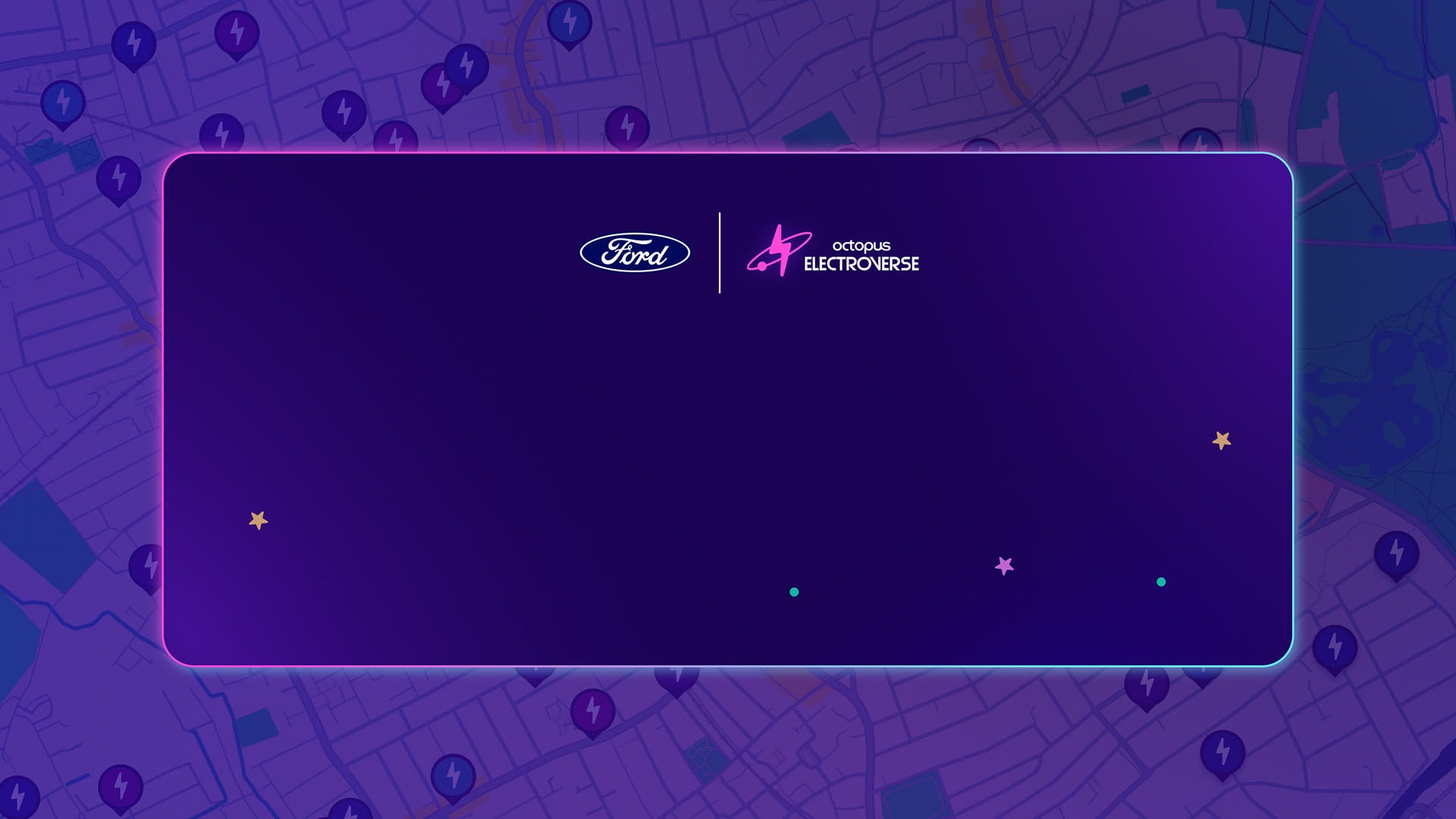 Ford- und Octopus Electroverse-Logos, die eine neue Partnerschaft hervorheben, um das öffentliche Laden für gewerbliche Elektroflotten zu erleichtern.