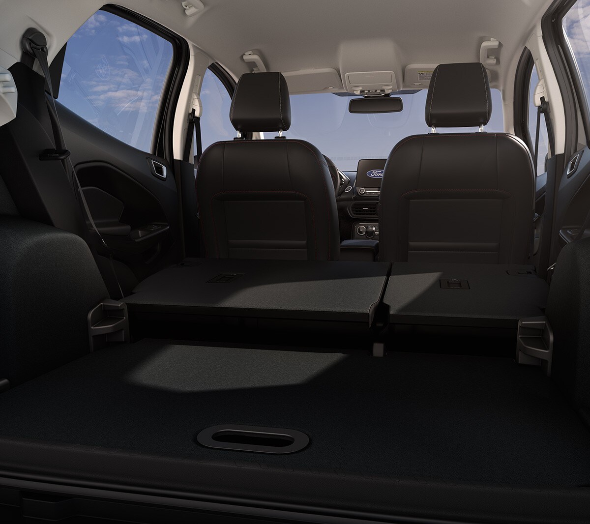 Ford EcoSport. Detailansicht Gepäckraum mit umgeklappten Rücksitzen
