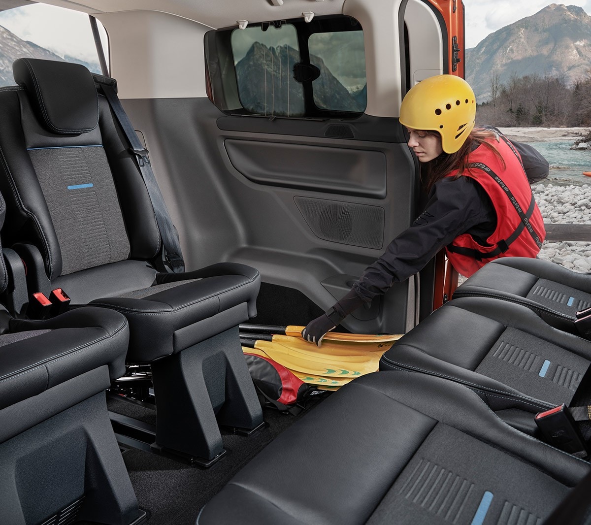 Ford Tourneo Custom Active Innenraum. Detailansicht Fahrgastraum