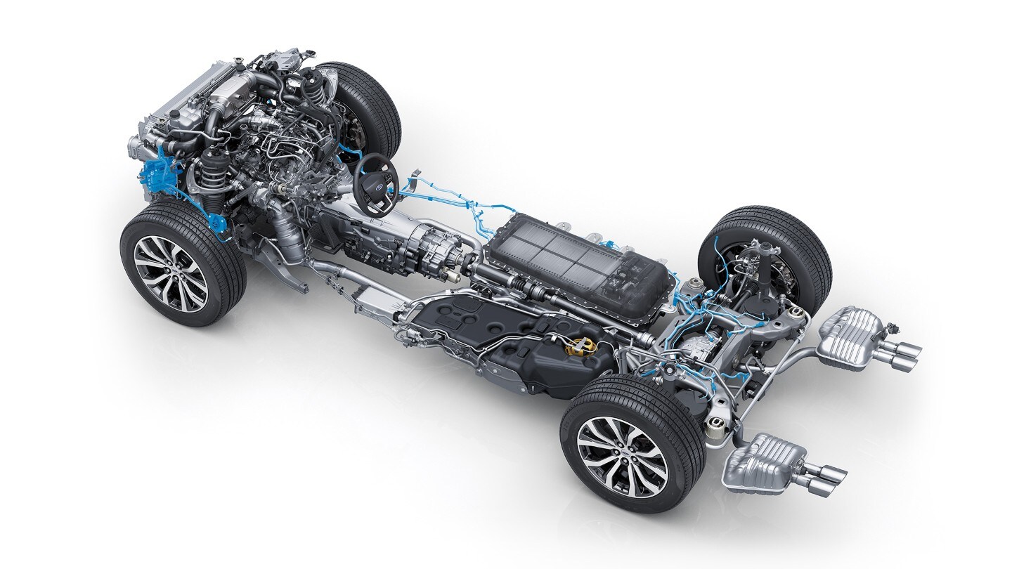 Ford Explorer Plug-in-Hybrid. Illustration Plug-in-Hybrid-Technologie 