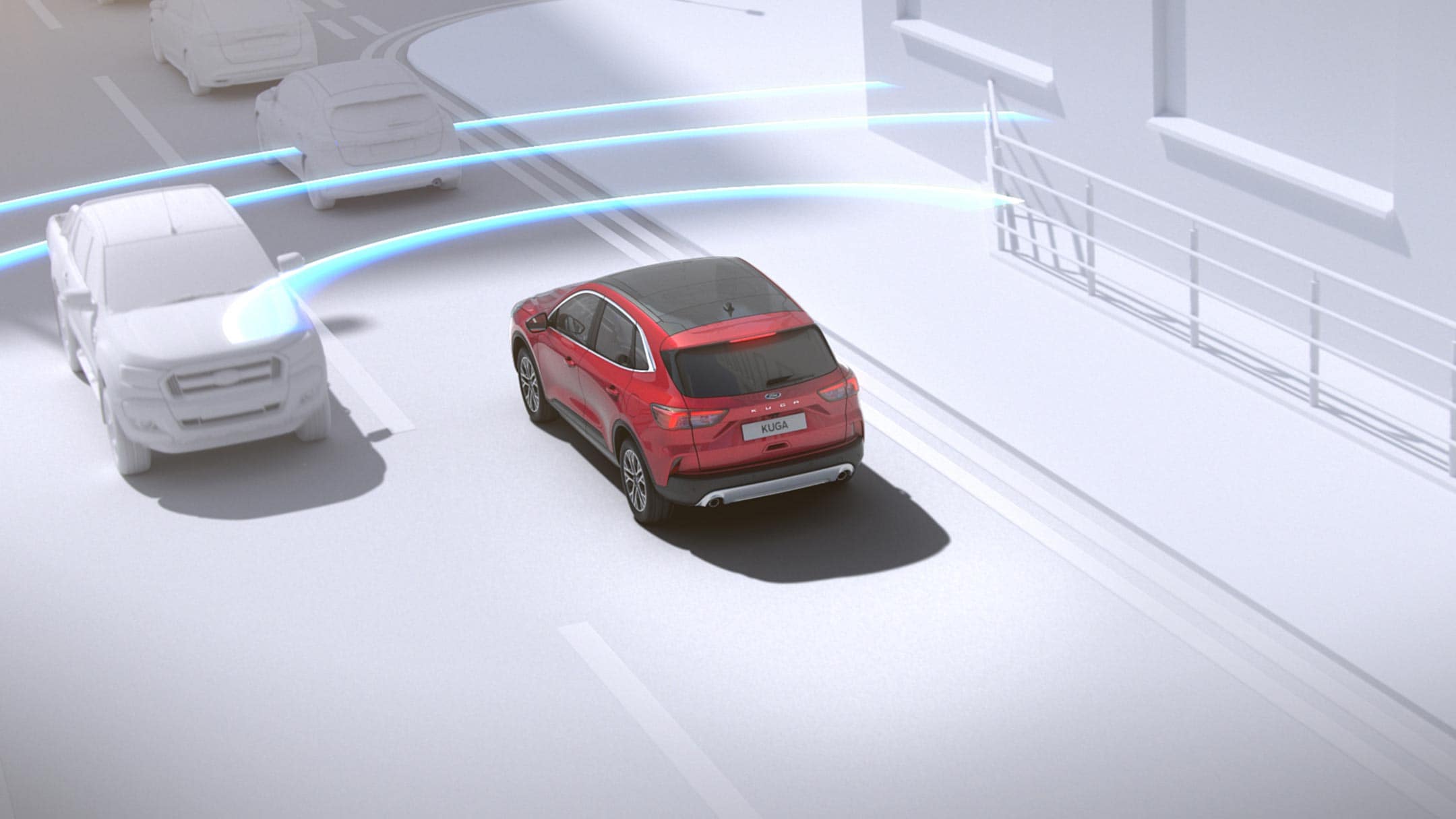 Ford Kuga. Animation Pre-Collision-Assistenzsystem