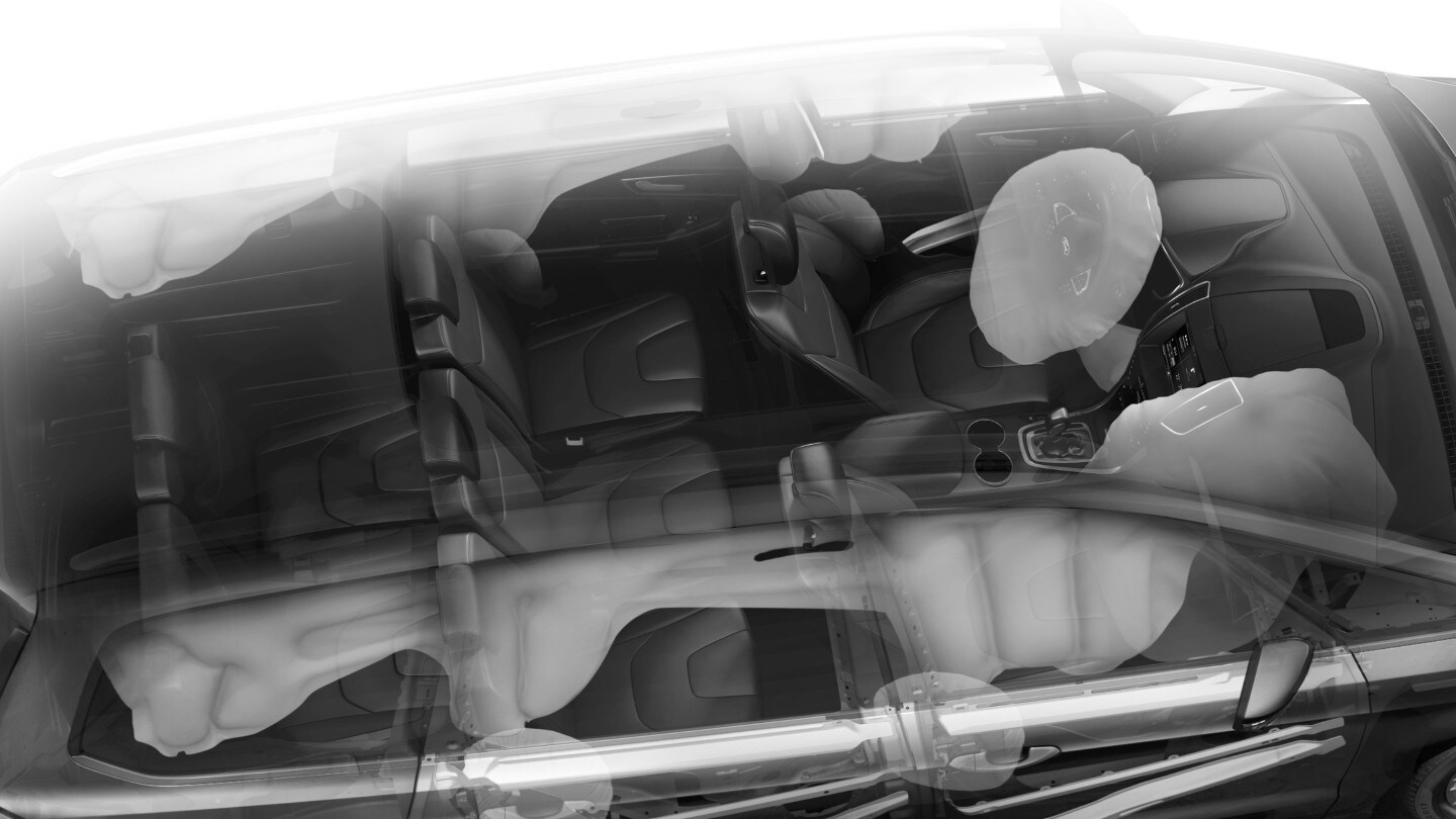 Ford Galaxy Hybrid Top-Down-Perspektive Airbags