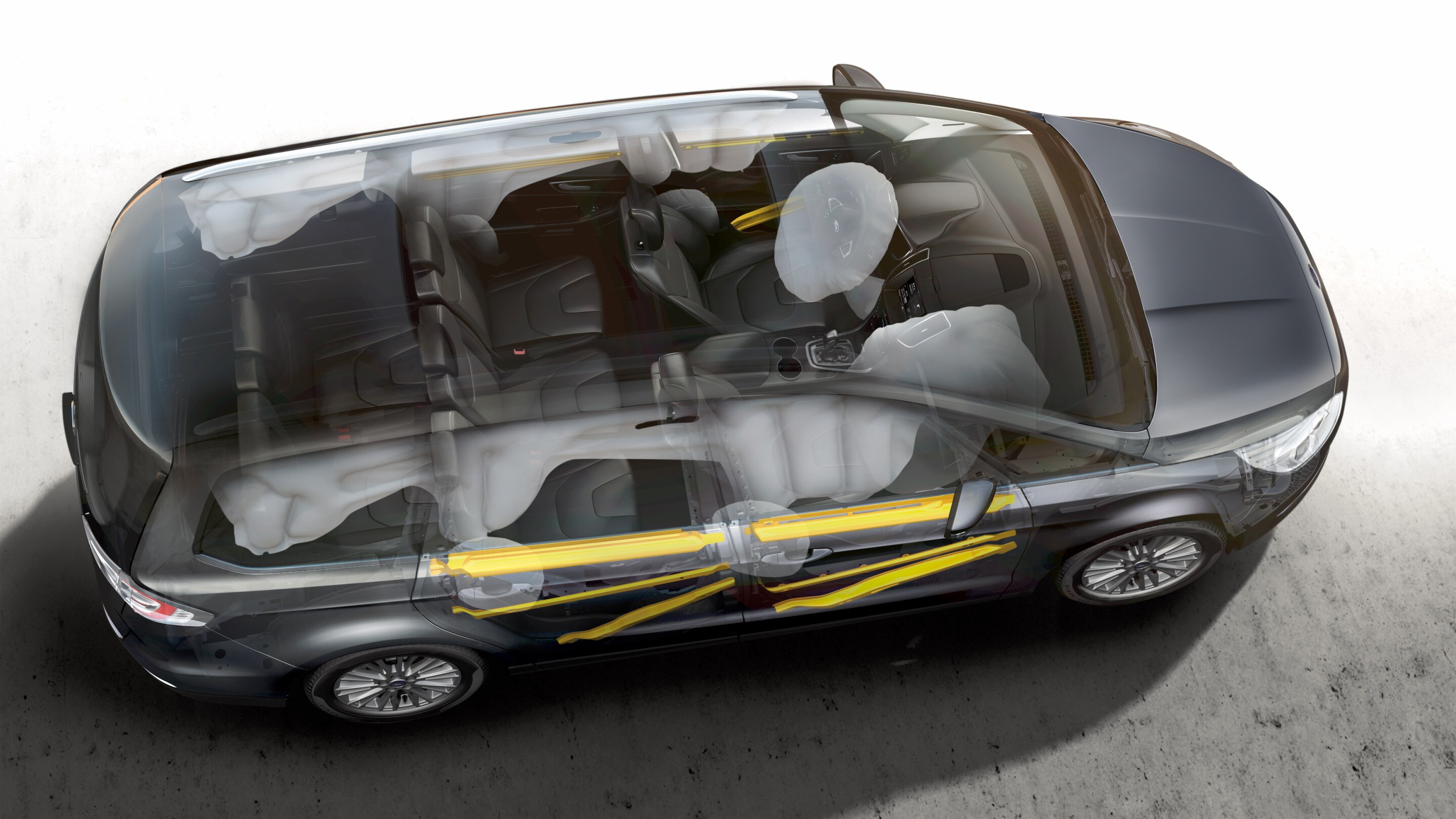 Ford Galaxy Hybrid Top-Down-Perspektive Intelligent Protection System IPS