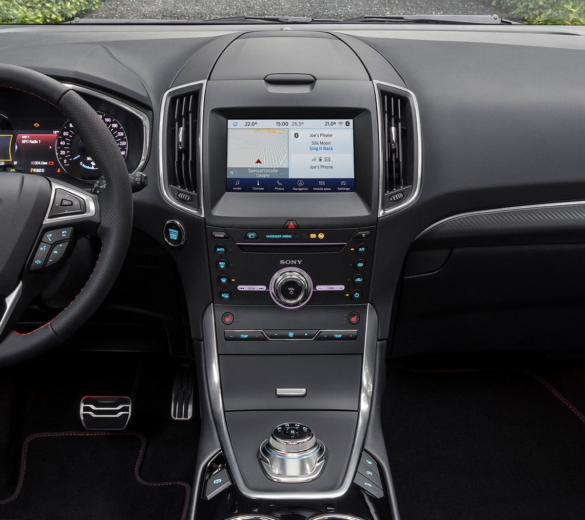 Ford S-MAX ST-Line Hybrid Nahaufnahme Ford SYNC 3 mit AppLink und Touchscreen