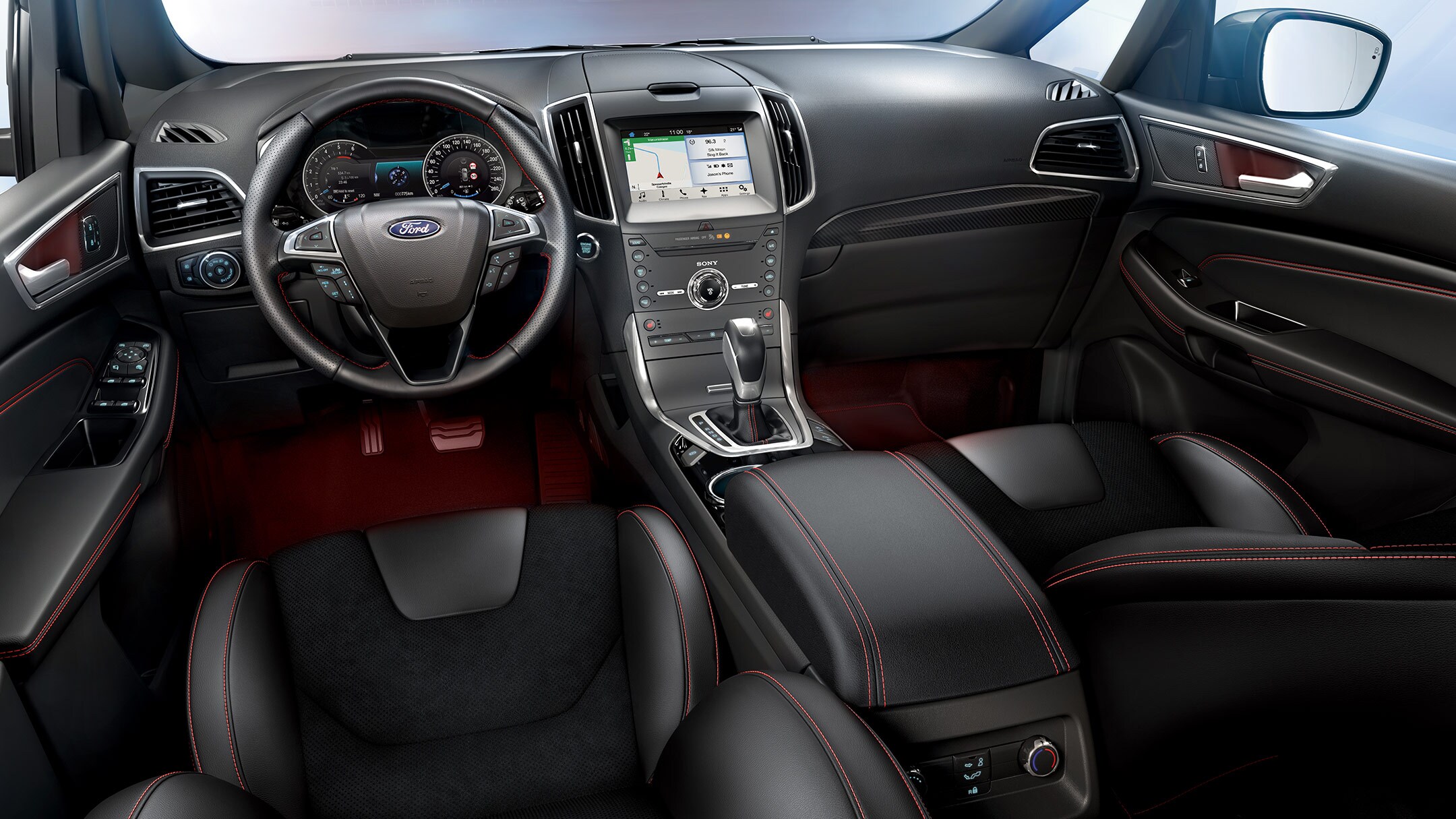 Ford S-MAX ST-Line Hybrid Innenraum Lenkrad und Mittelkonsole