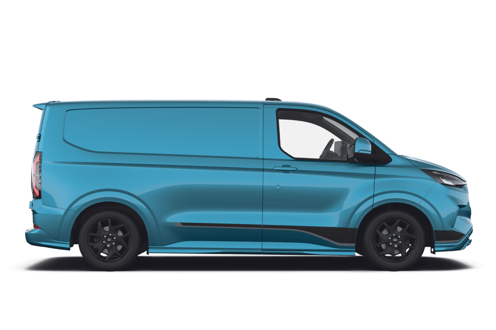 Seitenansicht des Ford E-Transit Custom 