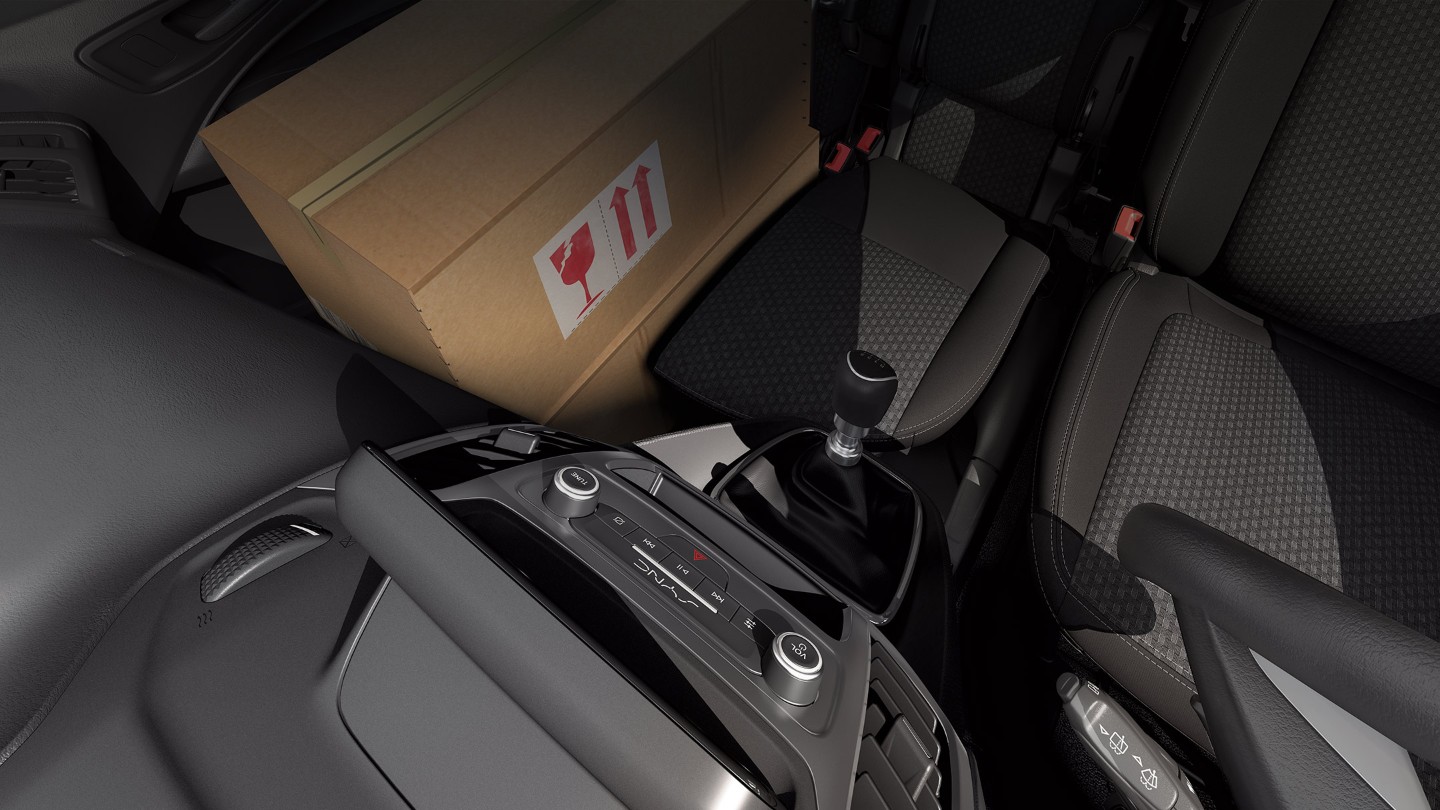 Ford Transit Connect Innenraumansicht Beifahrer-Doppelsitz Vogelperspektive 