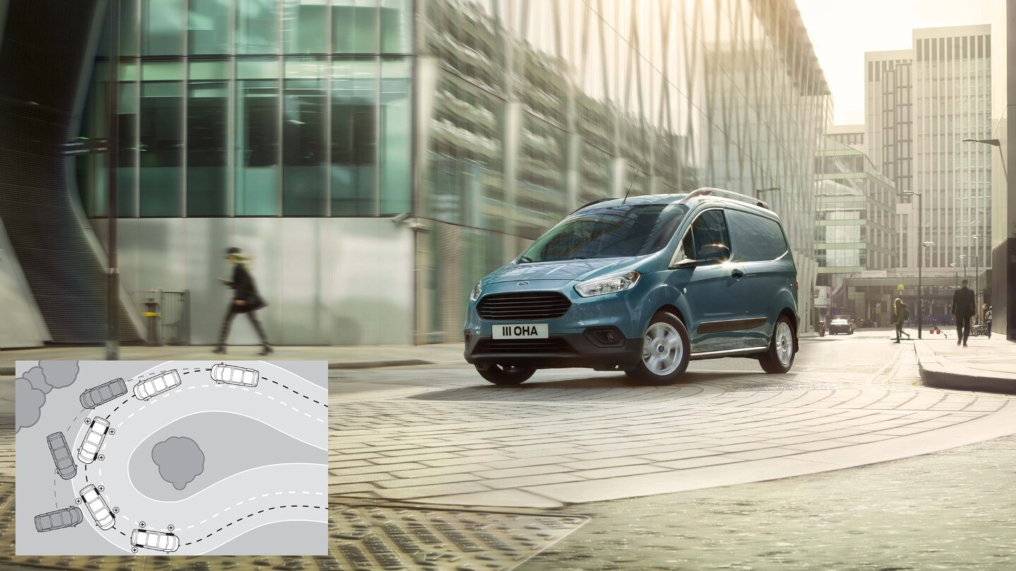 Ford Transit Courier in Grau Illustration ESP