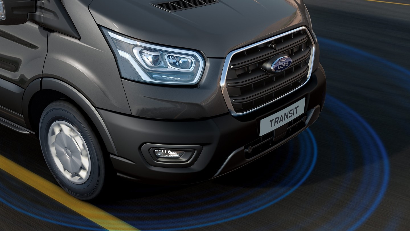 Ford Transit Anthrazit Fahrspur-Assistent Illustration