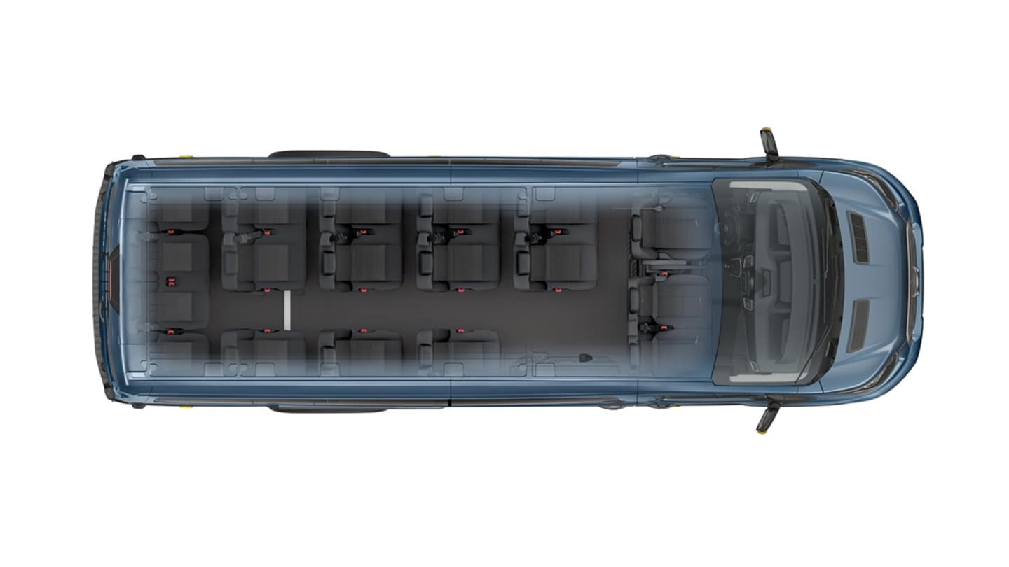 Ford Transit Bus Sitzanordnung Vogelperspektive