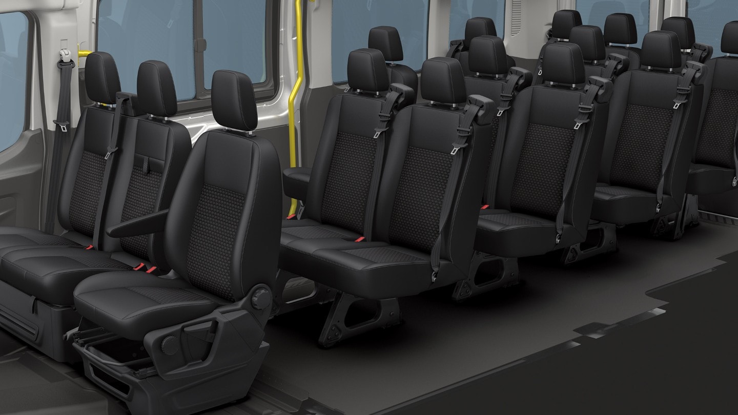 FordTransit Bus Innenraumschuss Fahrgastsitze im Detail