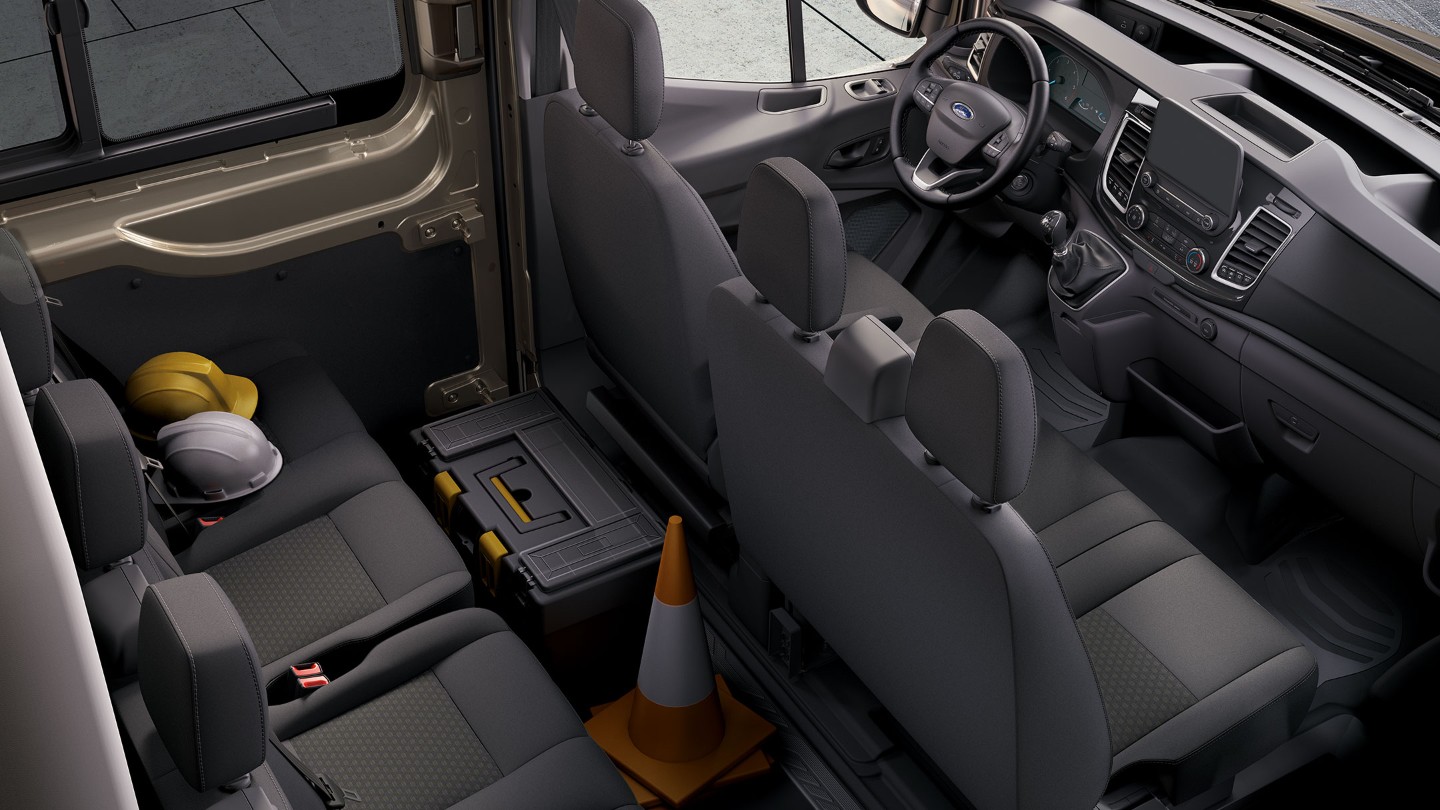 Ford Transit Doppelkabine LKW Sitzreihen Vogelperspektive