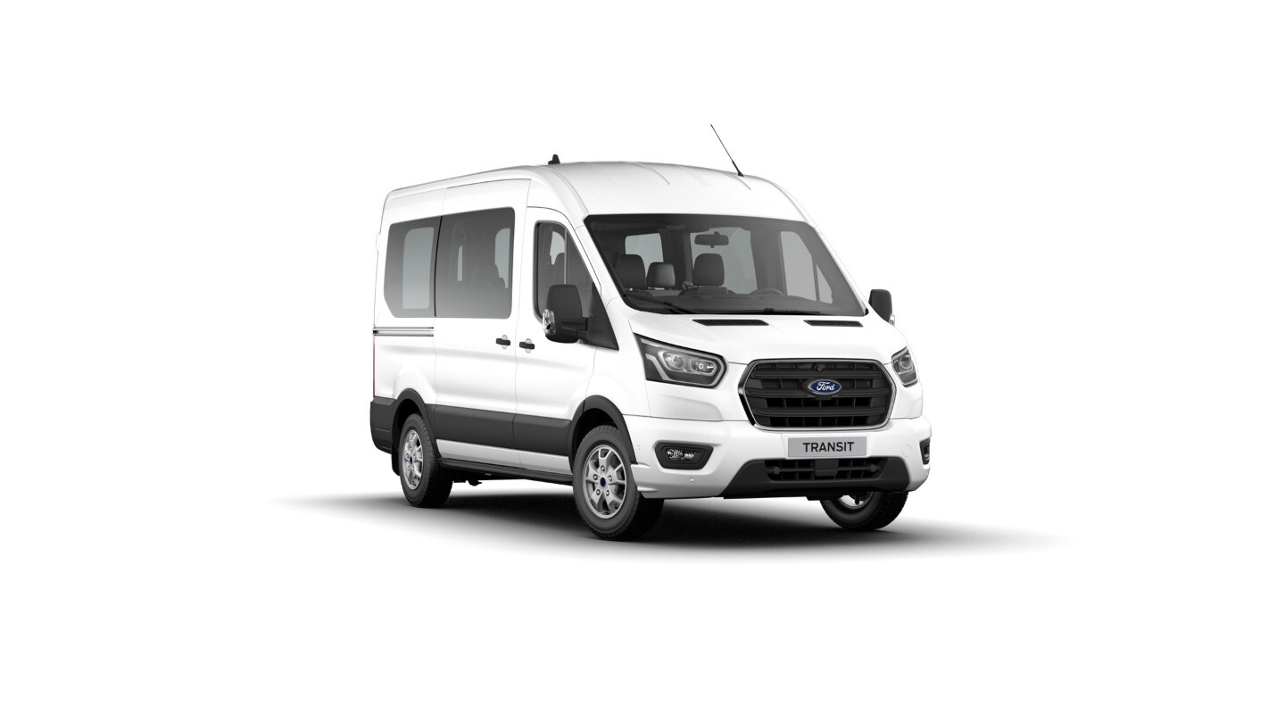 Ford Transit Kombi PKW weiß ¾-Frontansicht