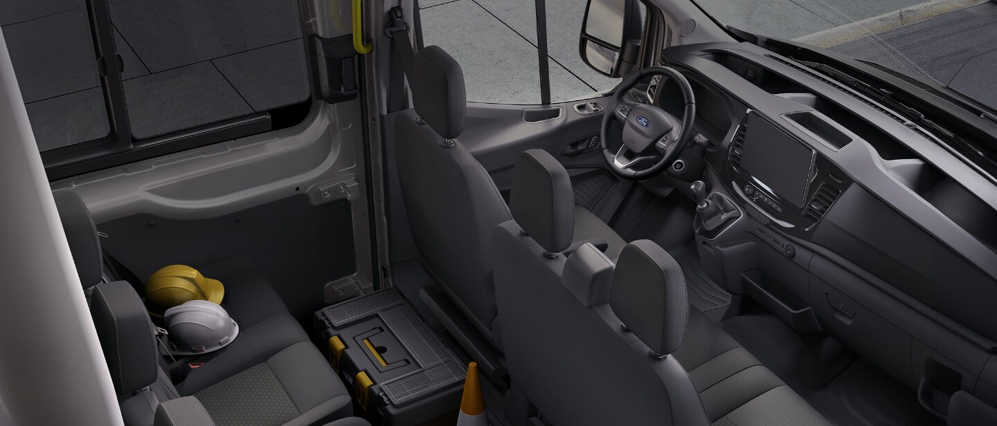 Ford Transit Transporter Innenraum Baustelle hintere Sitzreihen Arbeit
