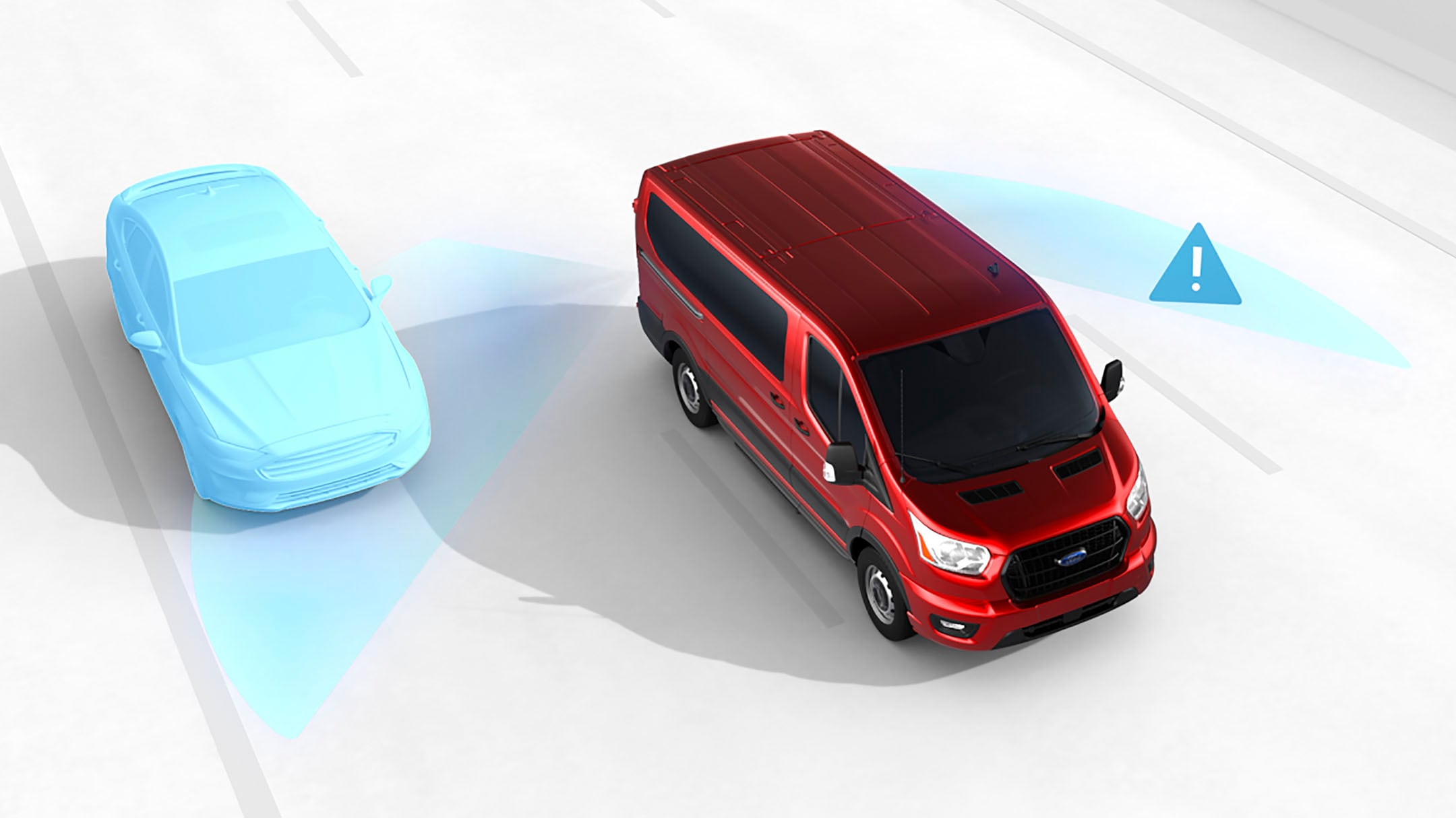 Ford E-Transit Toter-Winkel-Assistent Illustration