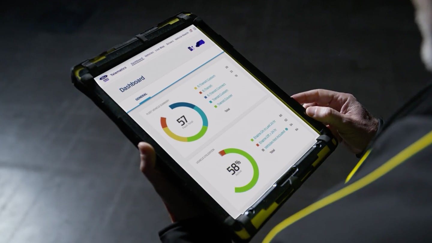 Ford Pro Service Dashboard auf Tablet