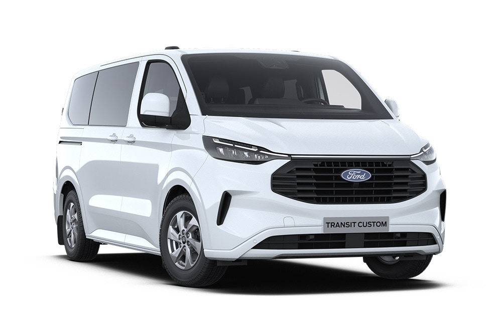 Weisser Ford Transit Custom Kombi