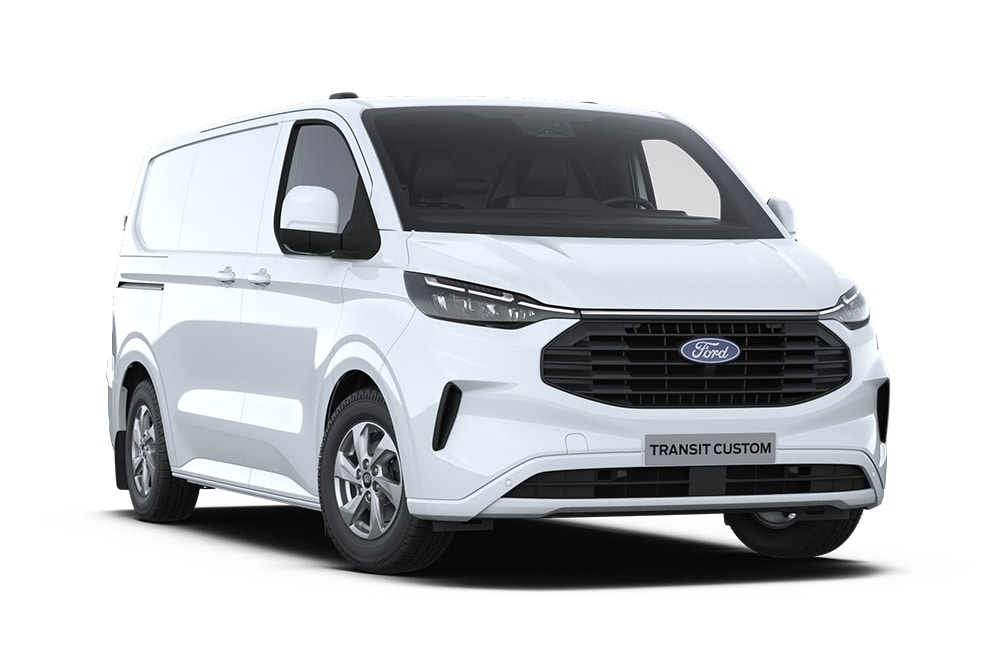 Weisser Ford Transit Custom Kleintransporter
