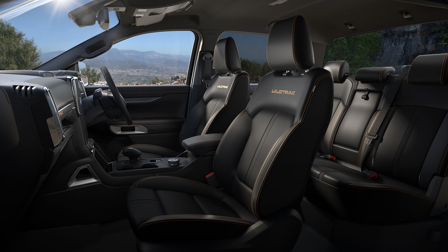 Innenraum eines Ford Ranger Doppelkabine.