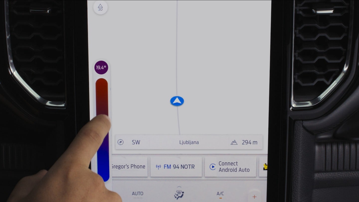 Detailansicht Ford Ranger Touchscreen