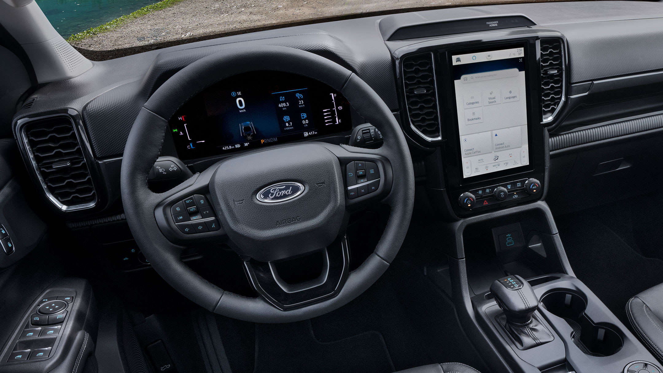 Ford Ranger Innenraumansicht Mittelkonsole und Lenkrad