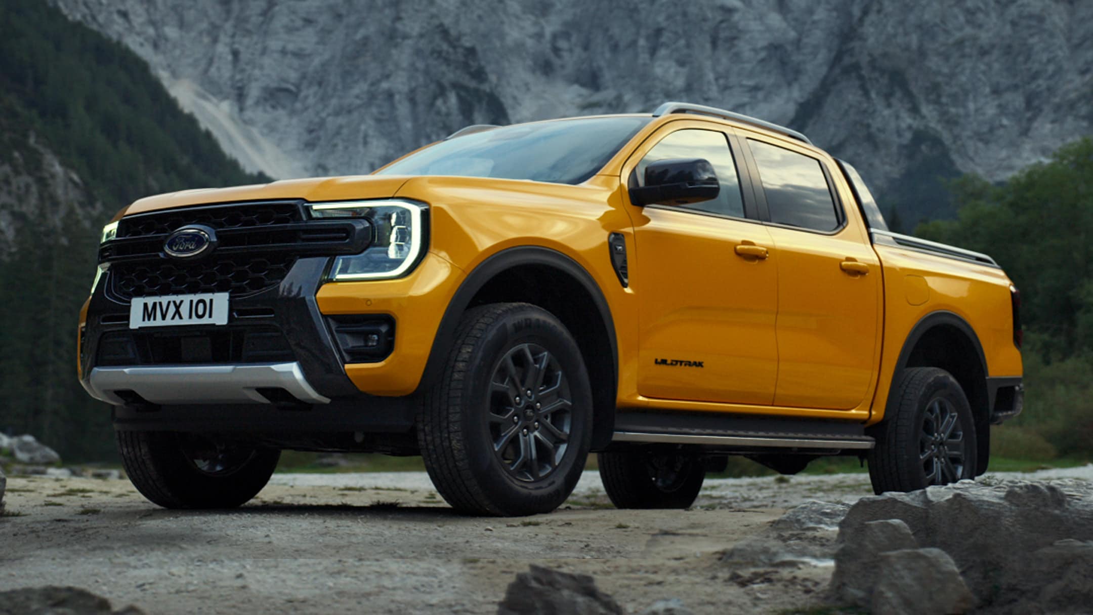 Ford Ranger parked near mountains