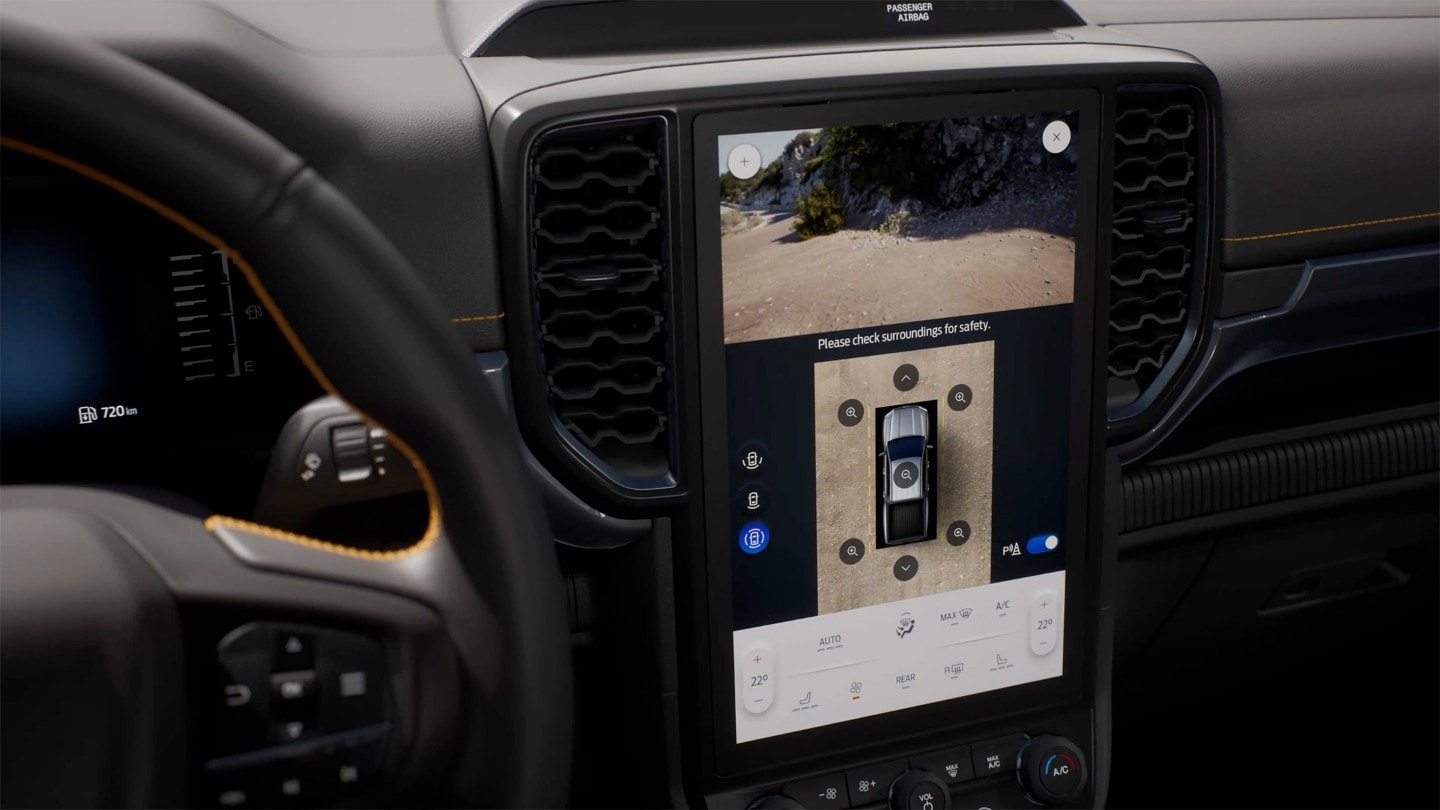 Ford Ranger Detailansicht 360-Grad-Kamera mit Split-View-Ansicht