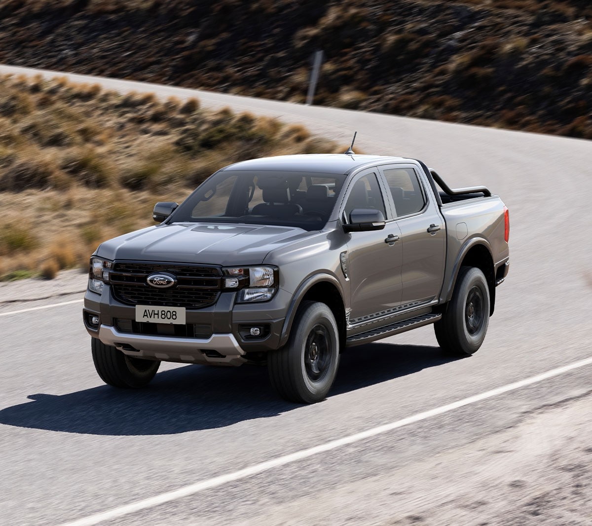 All-New Ford Ranger Tremor driving a road 3/4 front view