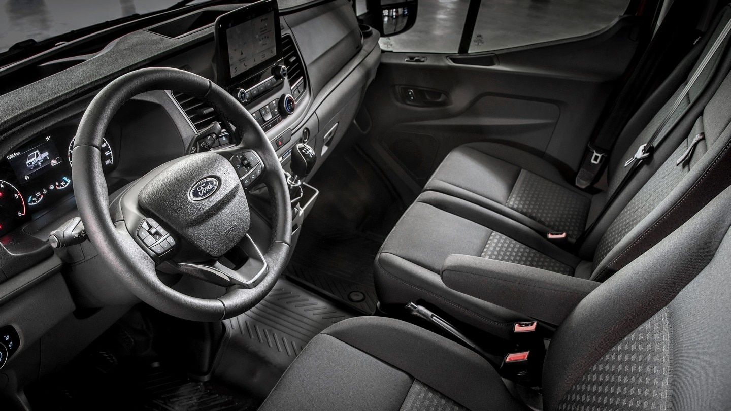 Ford Transit Innenraumansicht Beifahrer-Doppelsitz im Detail