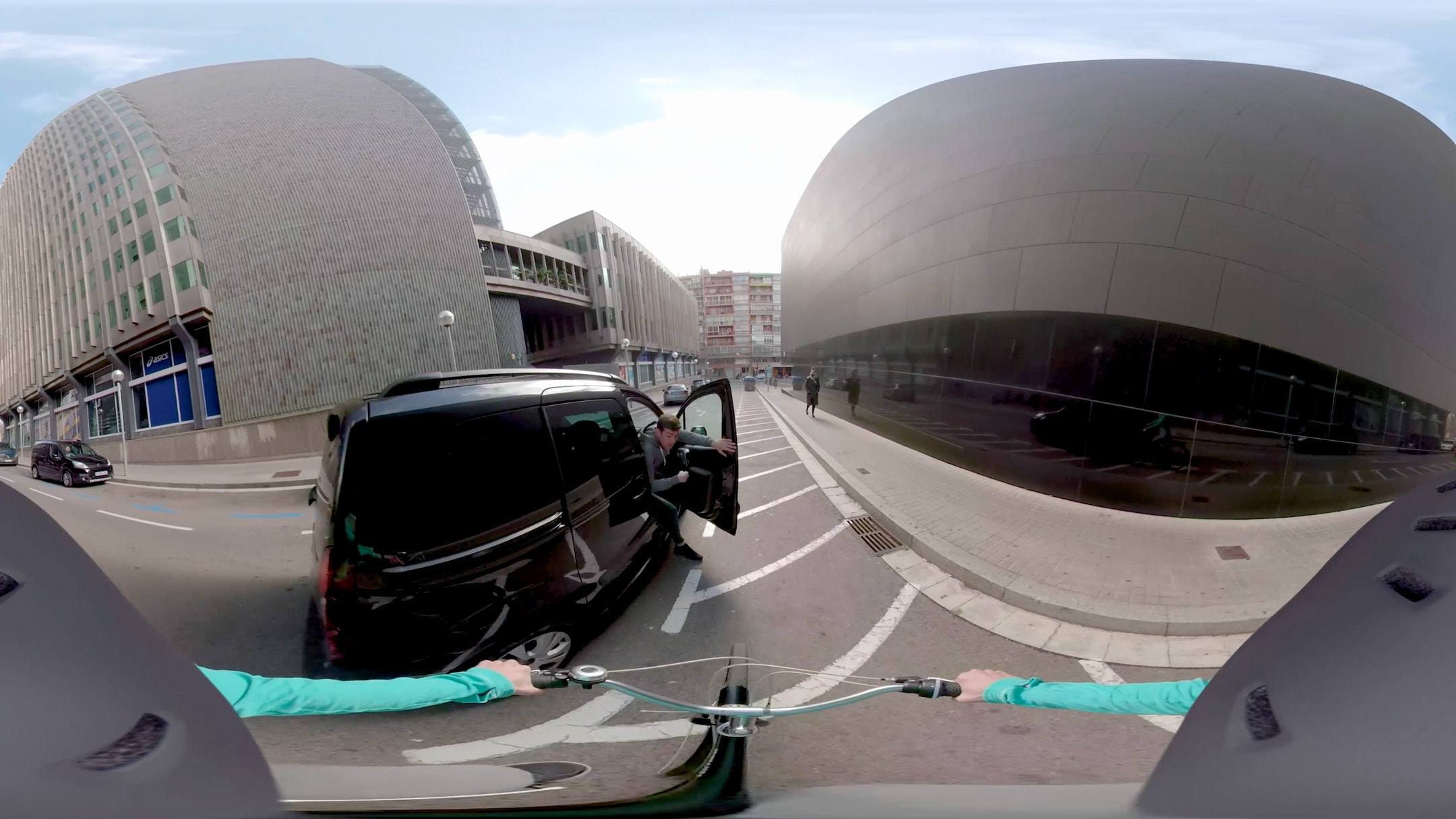 360-Grad-Kamera aus Sicht eines Fahrradfahrers