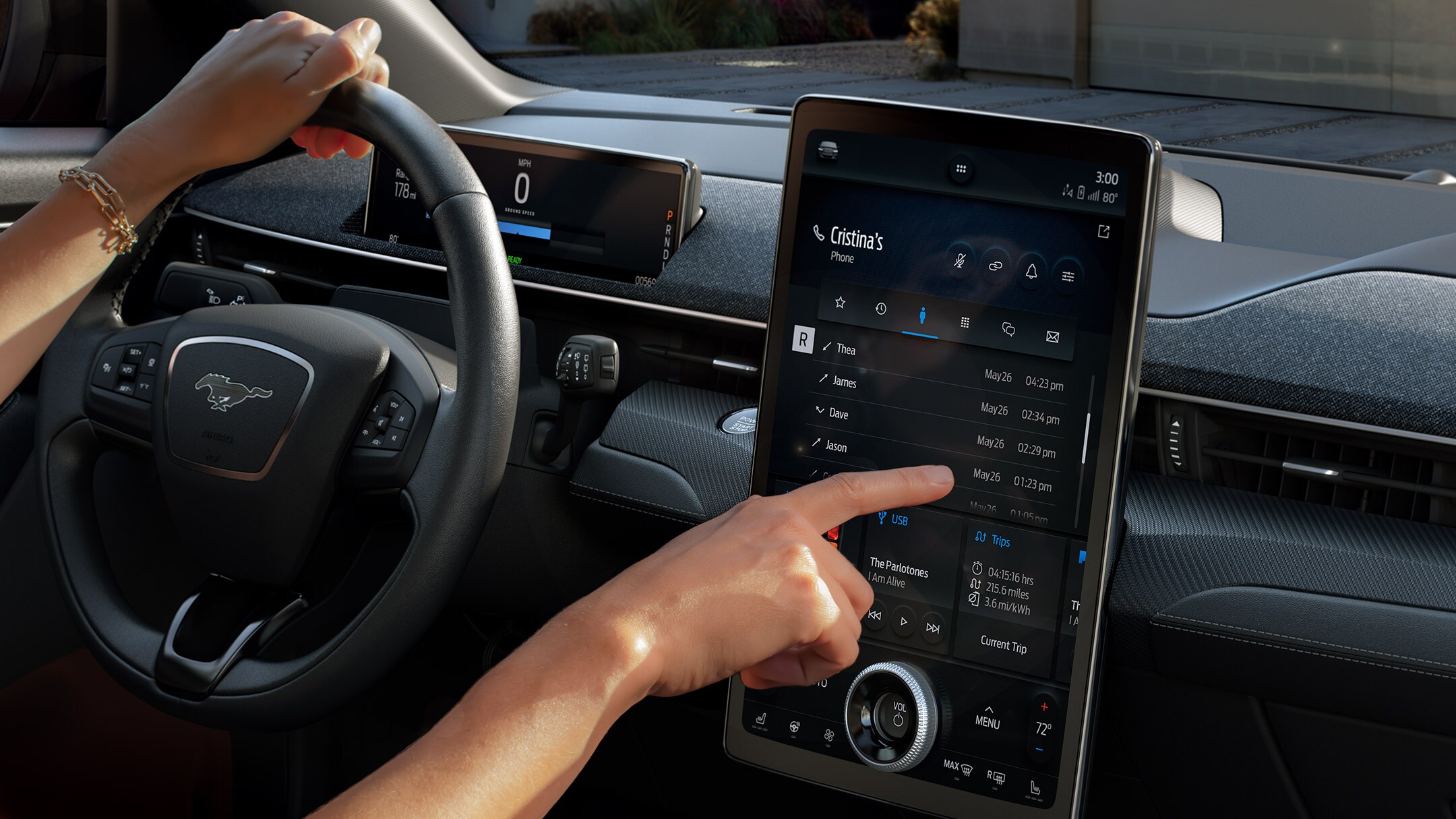 Darstellung des digitalen Benutzerhandbuchs auf einem Ford SYNC 4A Touchscreen