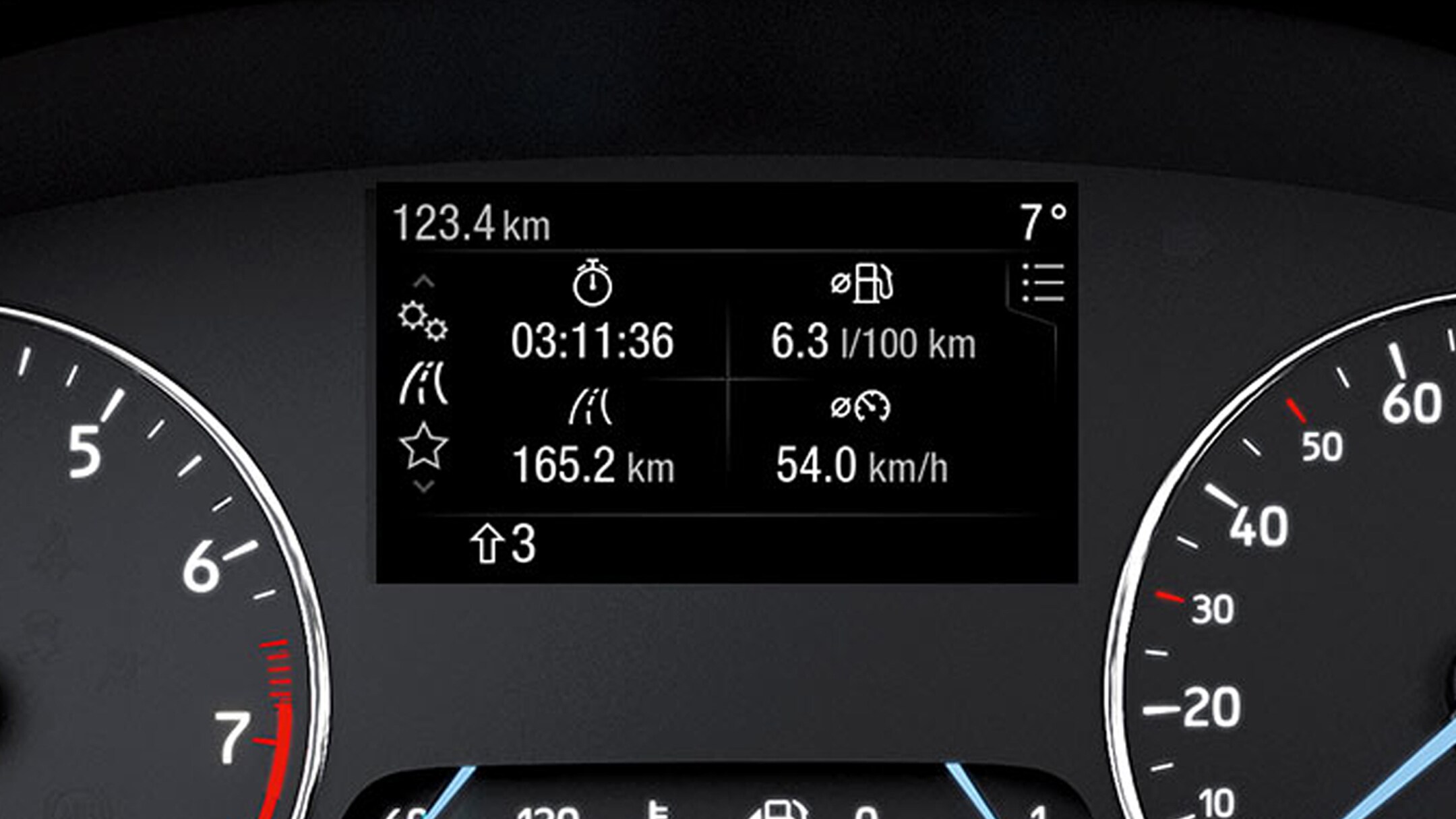 Ford EcoSport Detailansicht des Bordcomputers