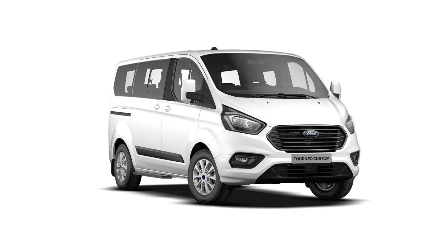 White Tourneo Custom Shuttle Bus